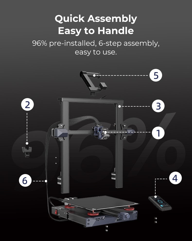 Ender-3 s1 plus 3d printer semi diy 300*300*300mm touch screen auto leveling dual z