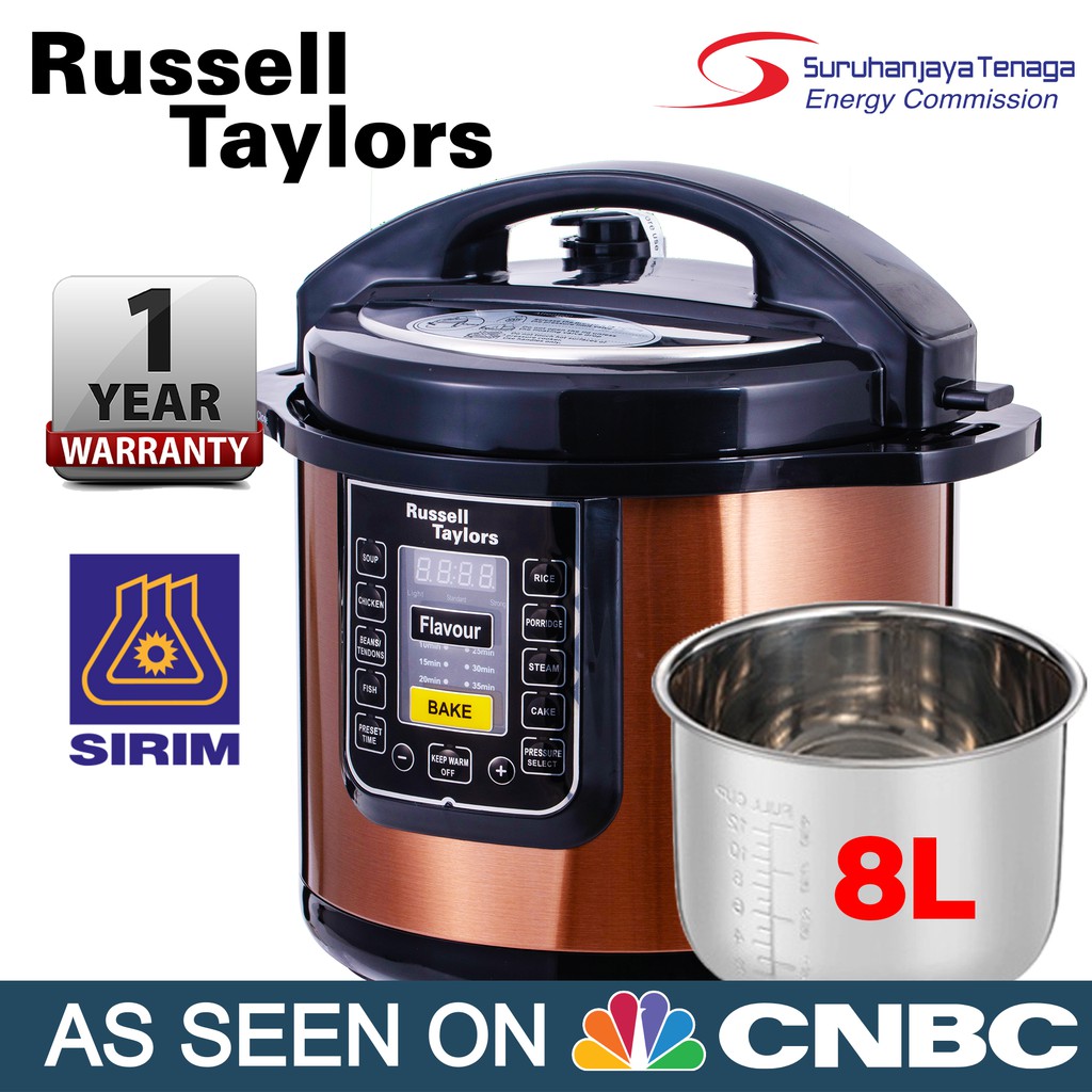 Russell Taylors 8L Electric Pressure Cooker PC-80 ...