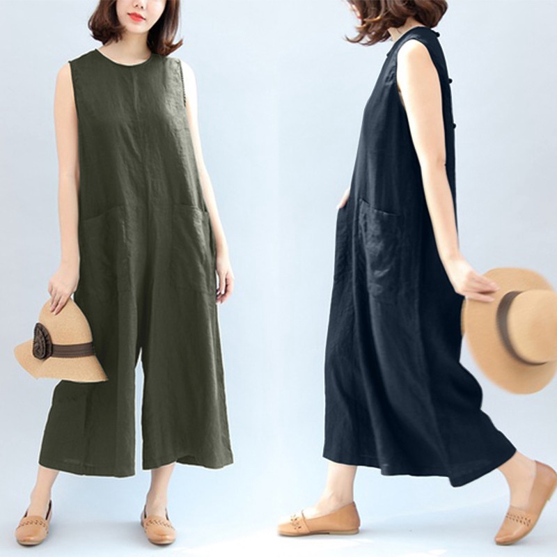 sleeveless jumpsuits casual