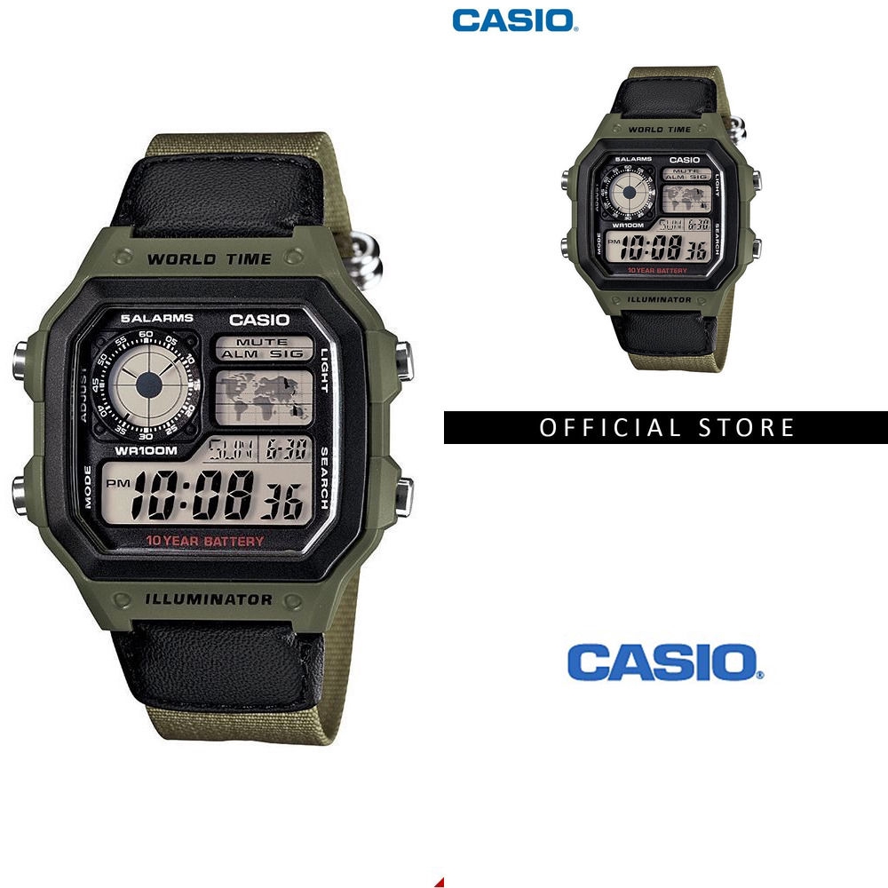 casio olive green watch