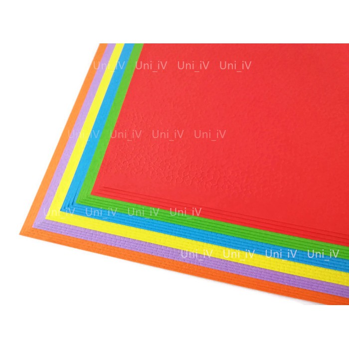A4 Emboss Paper Assorted Colour 150gsm 24 Sheets Shopee Malaysia