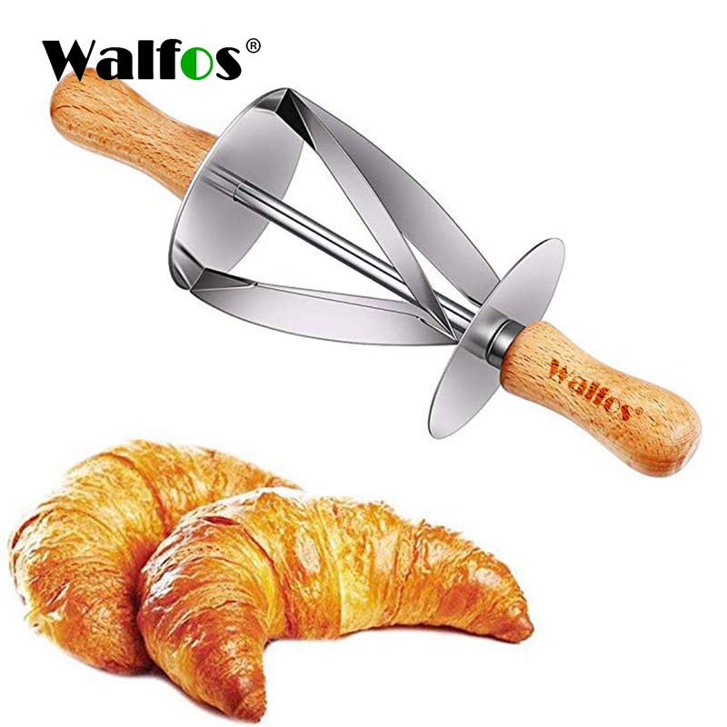 Walfos Stainless Steel Rolling Cutter For Making Croissant Bread Wheel