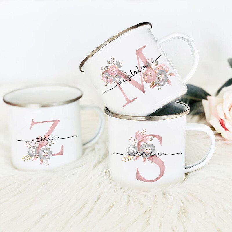 Personalized Name Mug Initial and Name Cup Customized Coffee Mug Outdoor Cups Anniversary Couple Engagement Wedding Gift