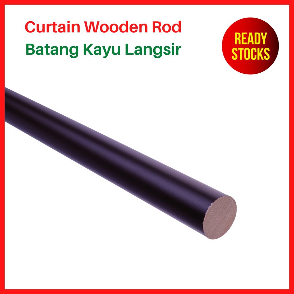Wooden Curtain Rod / Batang Rod Kayu Langsir 28mm Murah READY STOCK