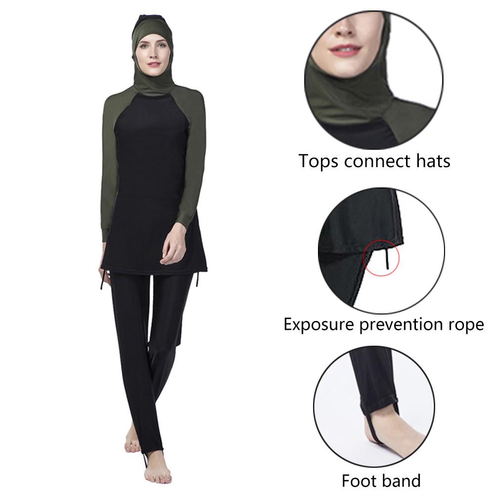  Muslimah  Swimwear Islamic  Swimsuit  Women Hijab Full Cover 