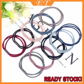 🔥Ready Stock🔥Hairband Women's Hair Tie Hair High Elasticity Hair Headband Pure Color Handmade Rubber Band Tied Head Rope