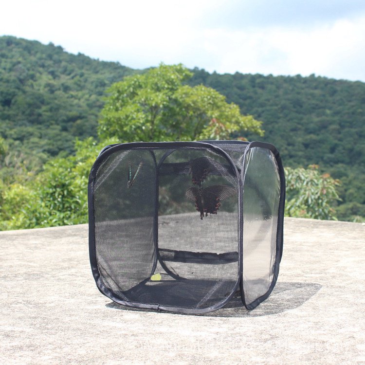 【Wanguan】 【Taiwan Exclusive】2020New Agricultural Products All Black Fly Net Boxes Foldable Plant Greenhouse Light-Transmitting Observation Room Insect Incubator Butterfly Cage