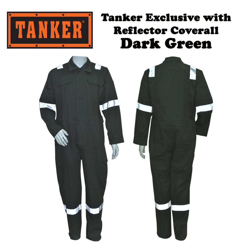 Tanker Exclusive with Reflector Coverall - Dark Green