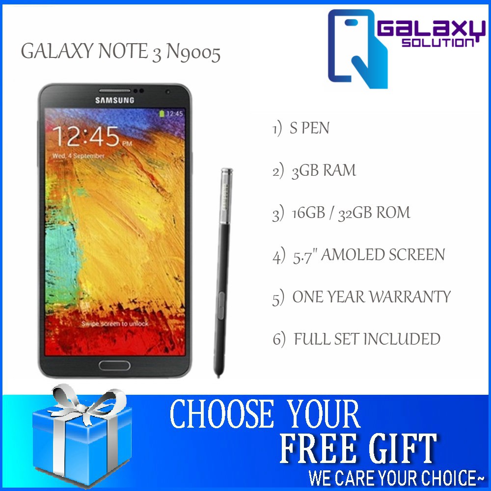 Refurbished Galaxy Note 3 3gb Ram 32gb Rom Grade A Shopee Malaysia