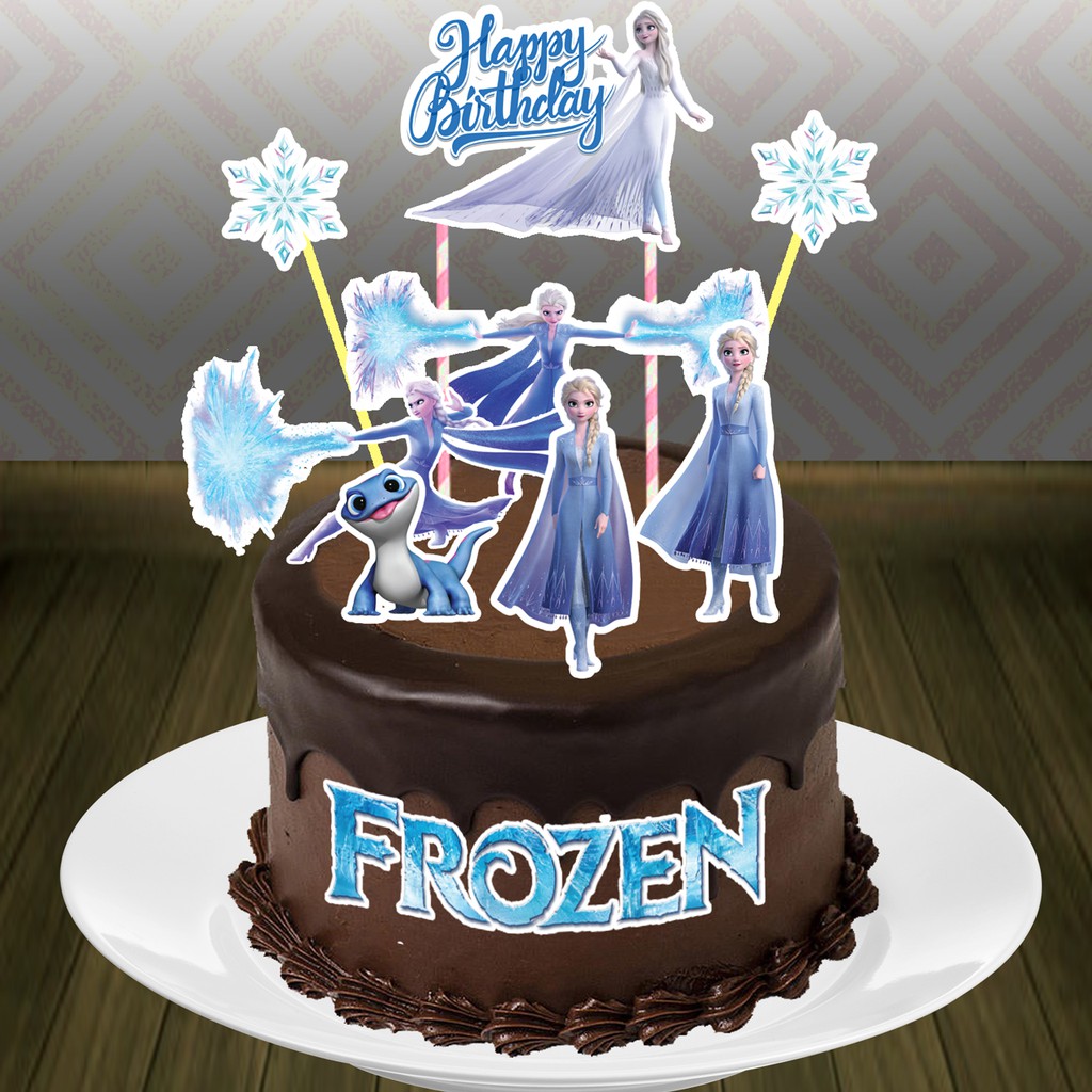 Cake Topper Kek Many Design Cake Decor Happy Birthday Frozen 2 Elsa Shopee Malaysia