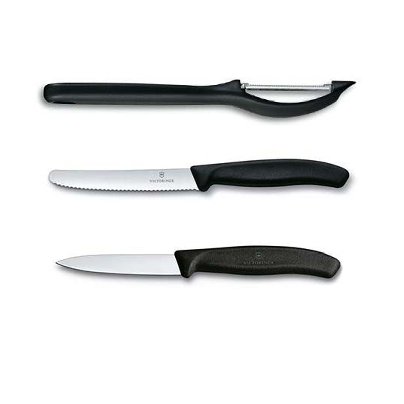 Victorinox Swiss Classic Paring Knife Set with Peeler, 3 Pieces (Free Engraving for Entire Set)