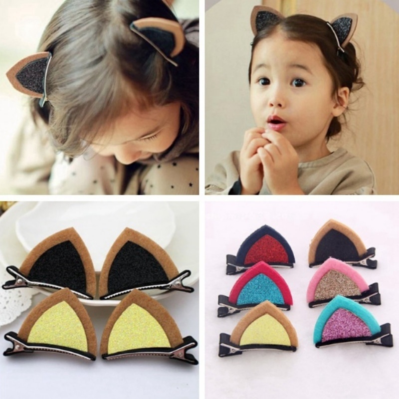 Baby Girl Kids Fashion Cat Ear Hairpin Barrettes Hair Clip