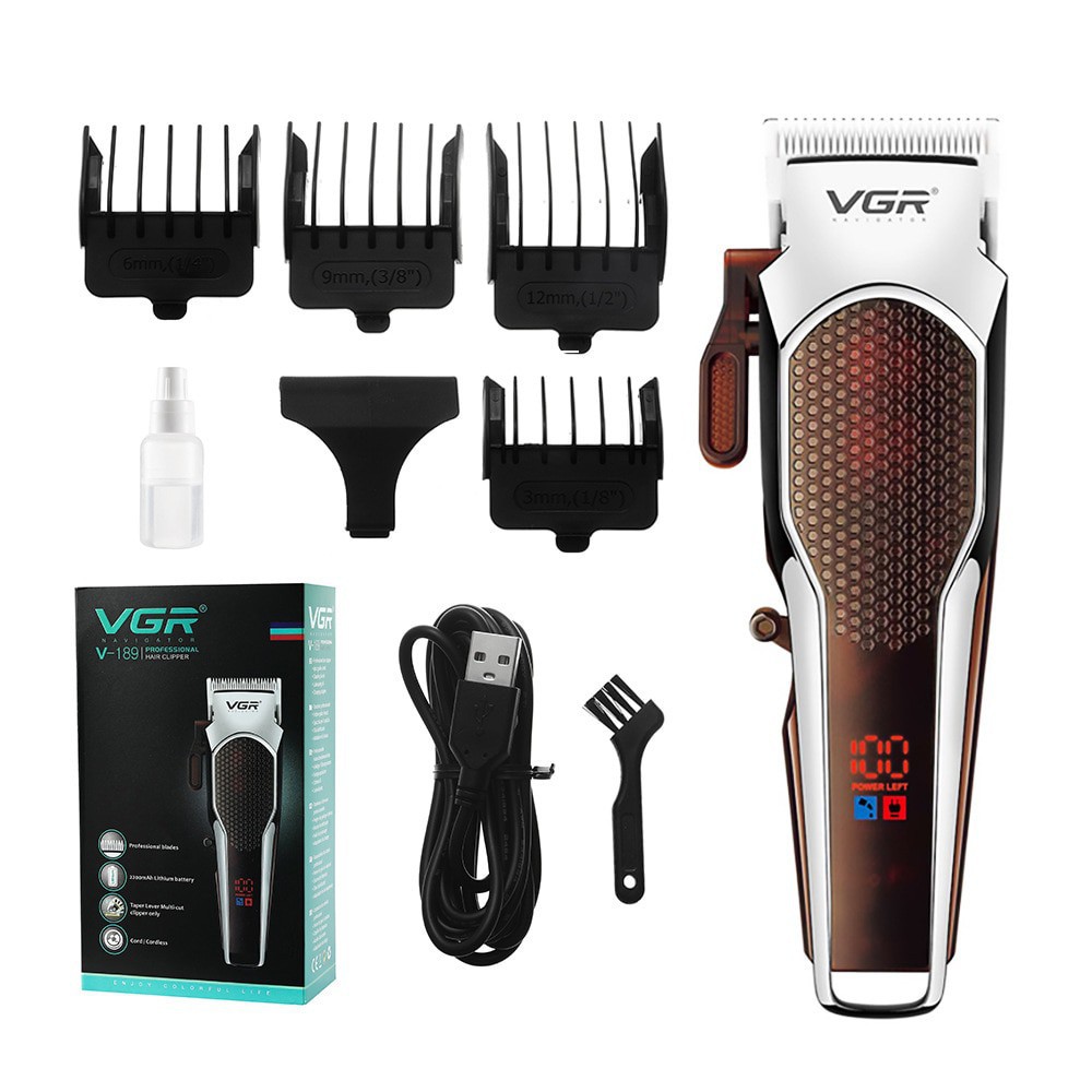 Original VGR V189 Professional Rechargeable Hair trimmer Electric Hair Clipper Mesin potong rambut mesin rambut.