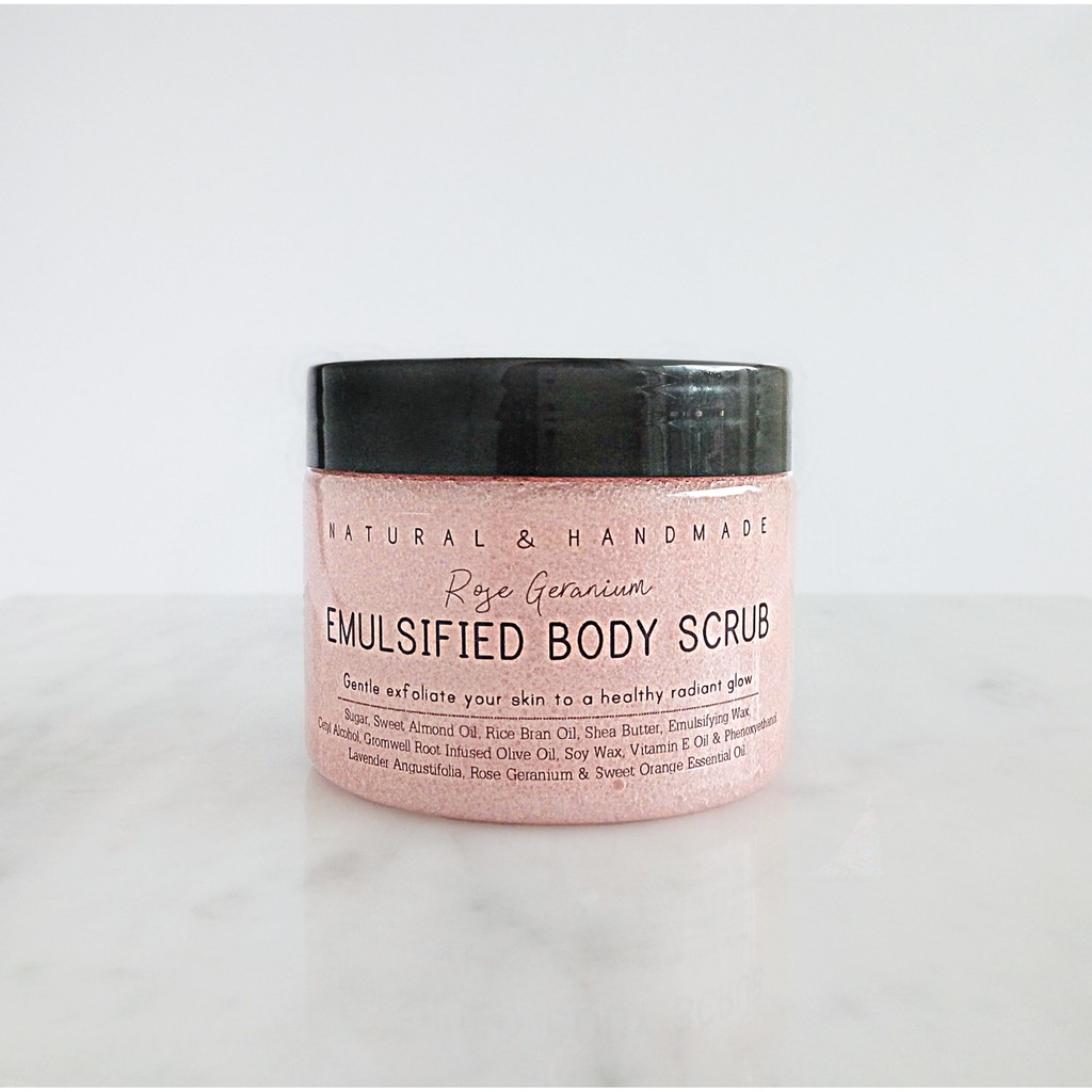 Emulsified Sugar Scrub / Rose Geranium / Mousse Handmade / Body Scrub Shopee Malaysia