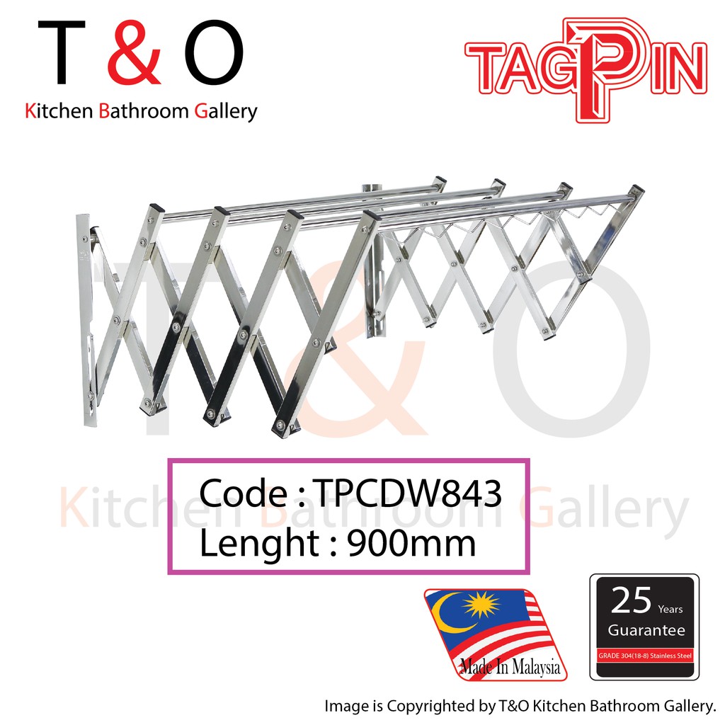 New 18/8 stainless steel wall hanging with 3 alloy hooks 