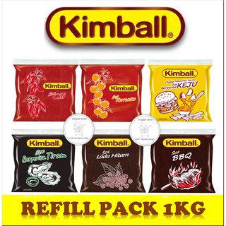 Kimball Sos Refill Pack Cili-Chili/Tomato/Keju-Cheese/Tiram-Oyster/Lada Hitam-Black Pepper/BBQ 1KG