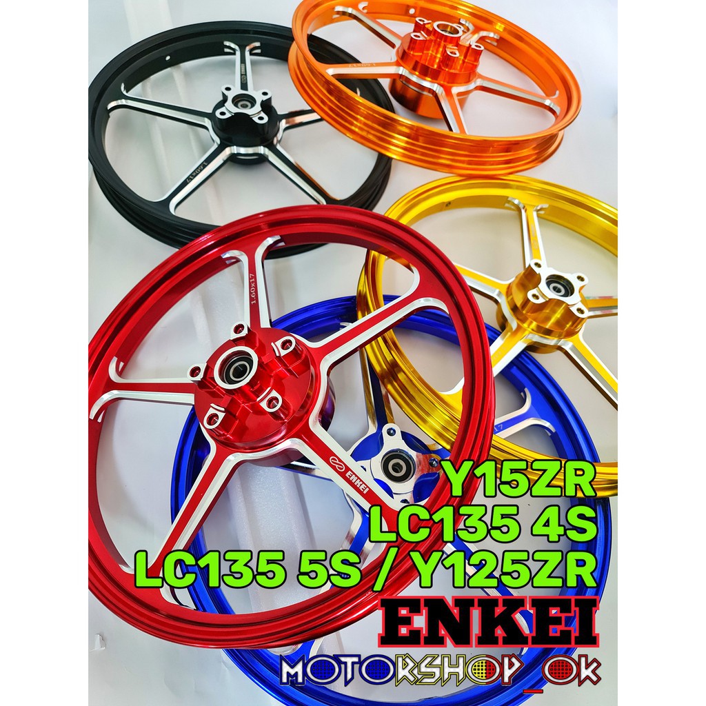 Tayar Motor Enkei King Drag Forged Sport Rim 505 Y15zr Lc135 5s Y125z Y125zr Ex5 Dream Wave100 Fg505 With Bush And Hub 1