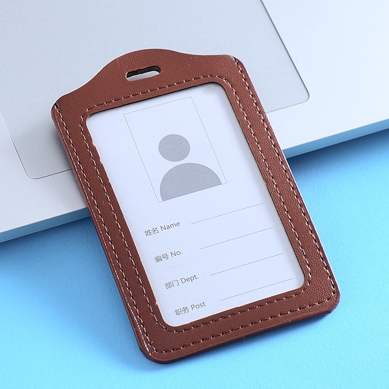 (VERTICAL) MILANDO PU Leather Single Card Holder Horizontal ID Name Card Holder (Type 13)