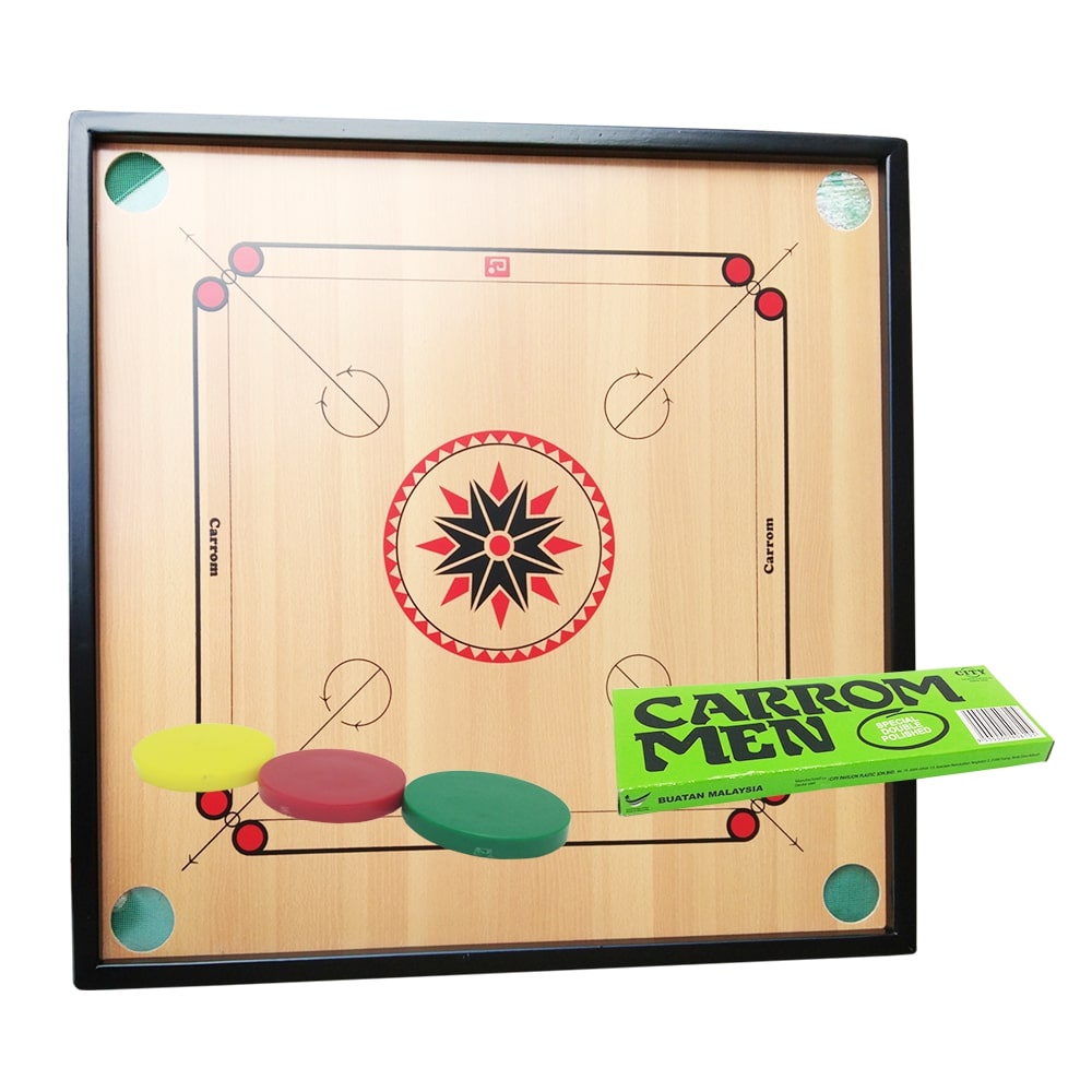 Standard Size Carrom Board Set With Carrom Men & Stricker / Set Papan