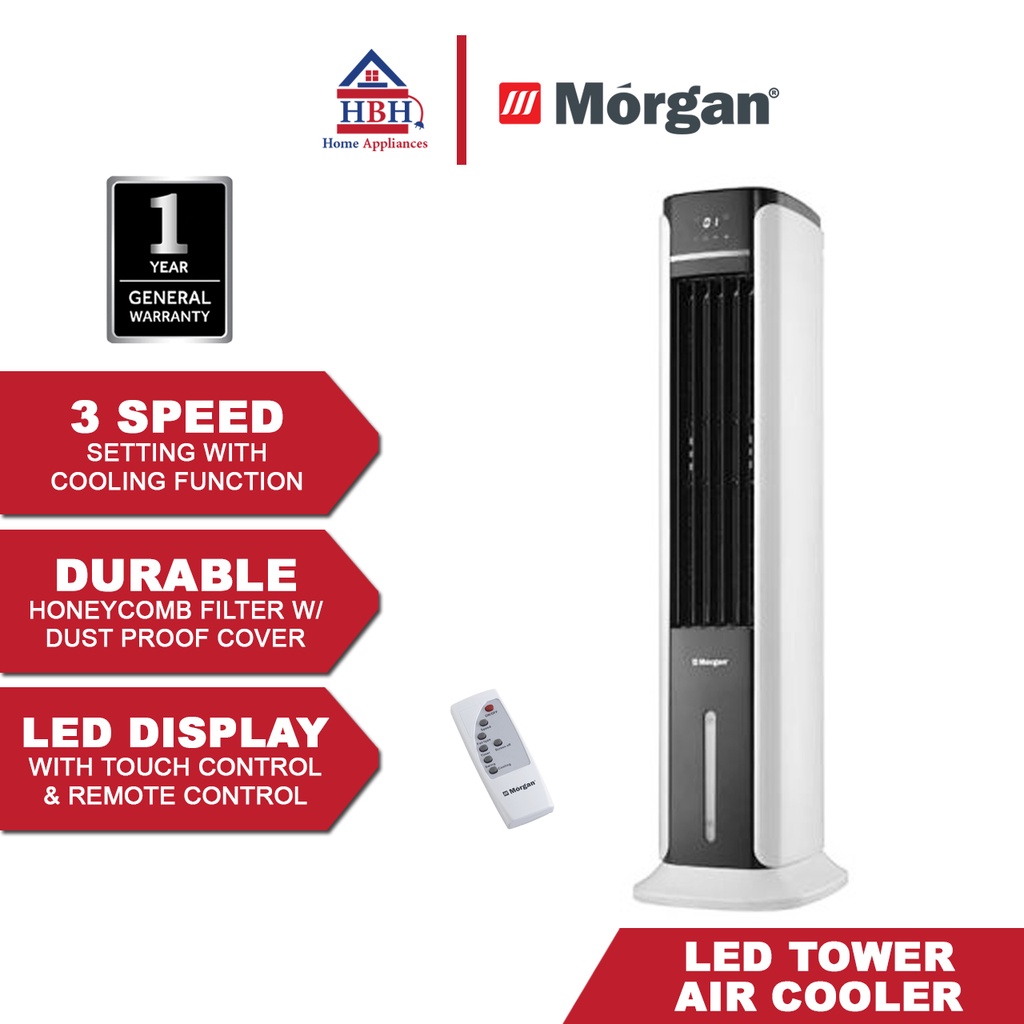 Morgan 3 Speed LED Touch Remote Control Tower Air Cooler MAC-COOL T1 ...