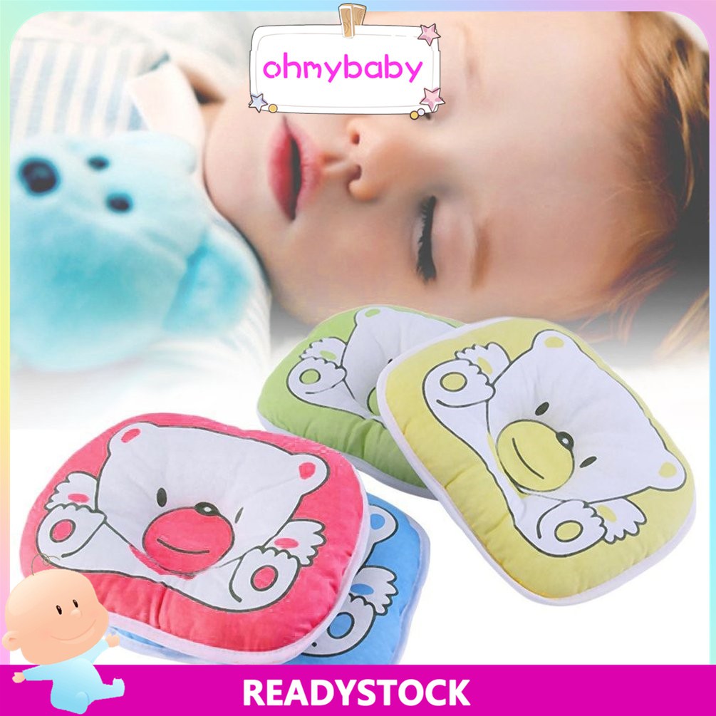 Cushion Pad Bear Pattern Pillow Newborn Infant Baby Support Prevent Flat Head *1 