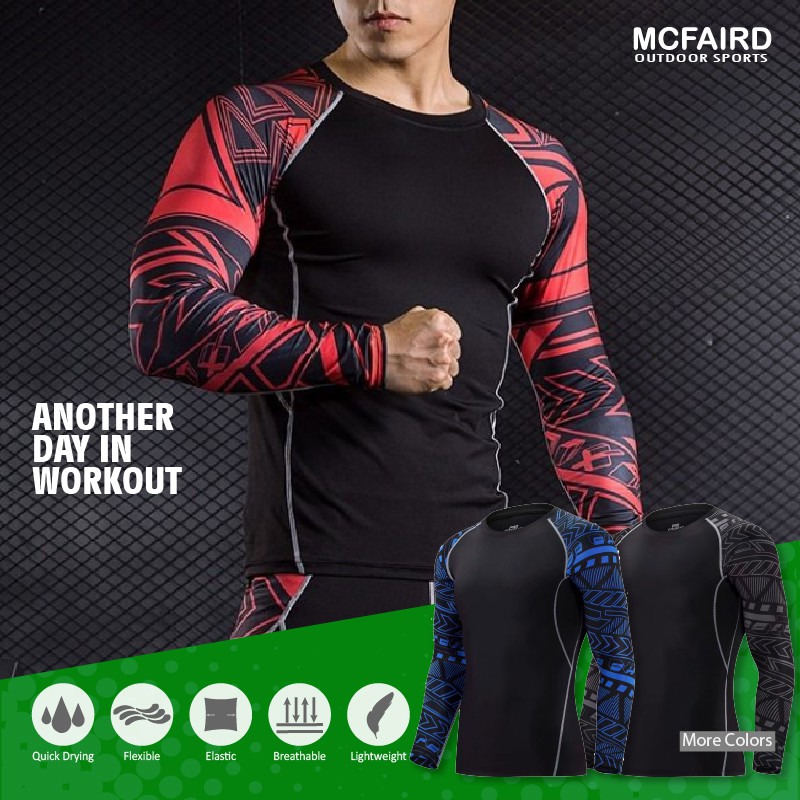 Men's Compression Long Sleeve Sport Tight Men's Swimming Tight Gym Fit ...