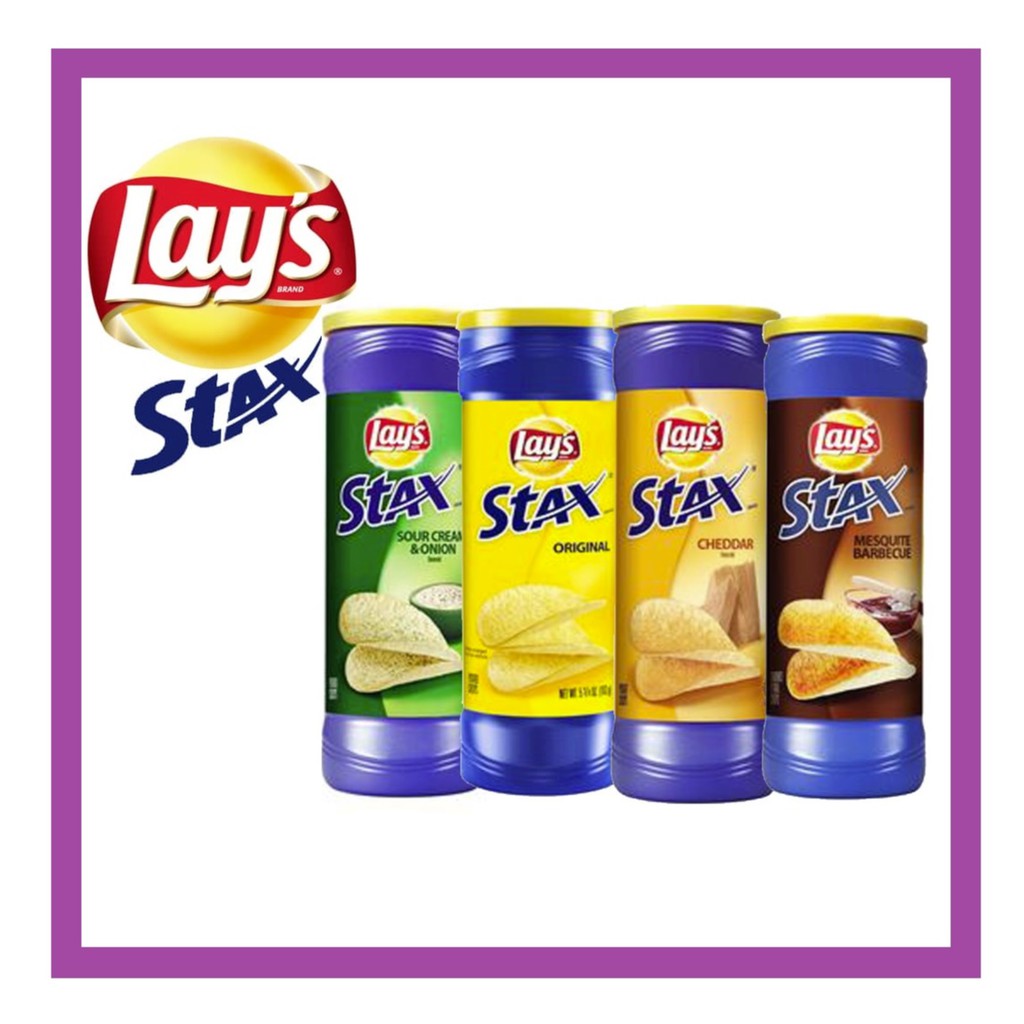 Lays Stax Original Cheddar Sour Cream Bbq Salt And Vinegar 163g Shopee Malaysia 6966