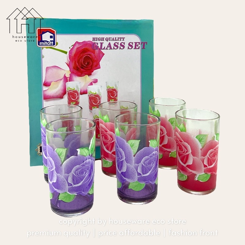 6pcs Glass Tumbler Set Tableware Glassware Beverage Pitcher Drinking Glass Tumbler MT2086 玻璃杯