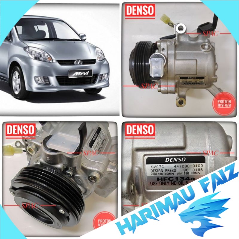 Air Cond Original Denso Perodua Myvi Old Model 4pk Compressor 447280 3100