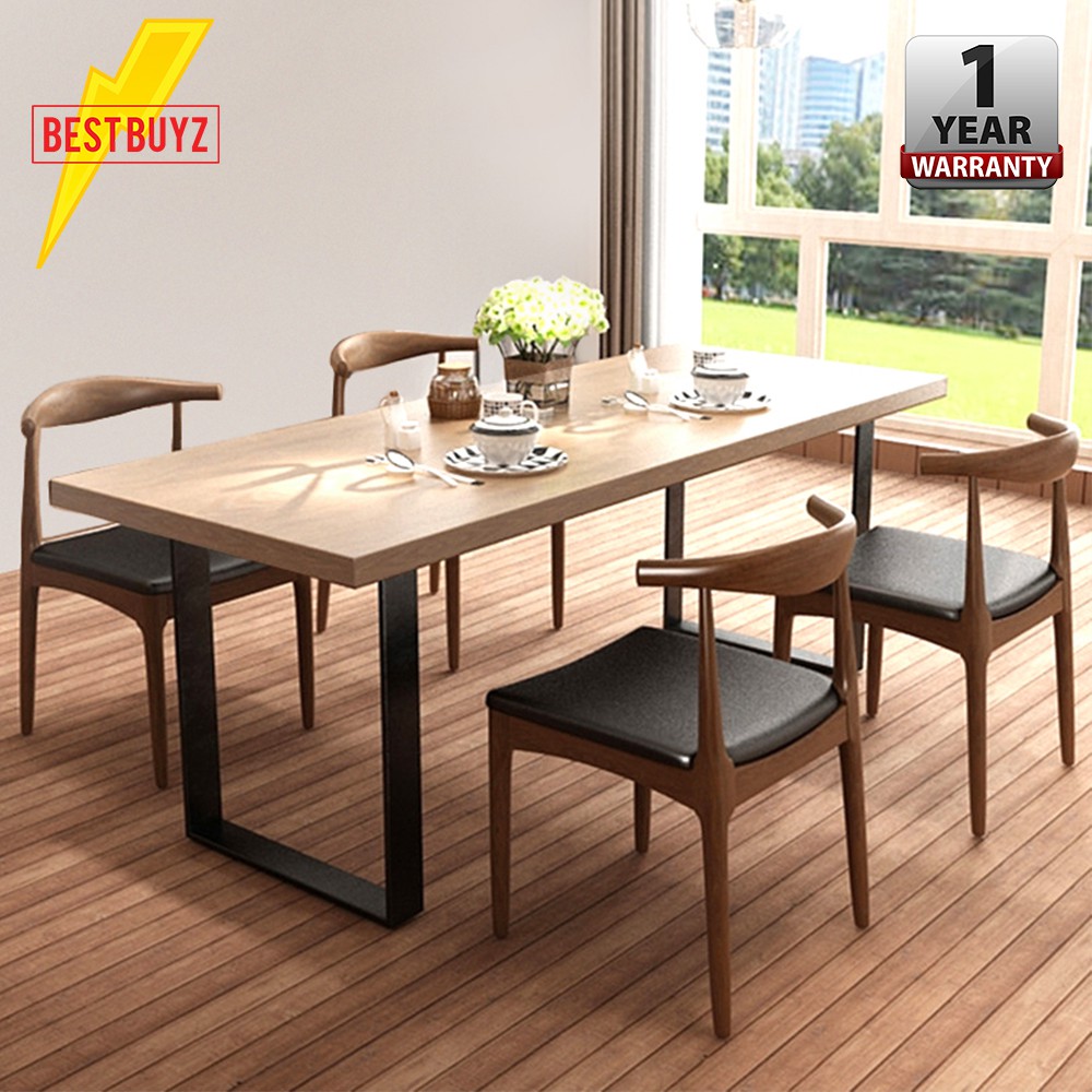 FREE SHIPPING Solid Rubber Wood Dining Set Meja  Makan  