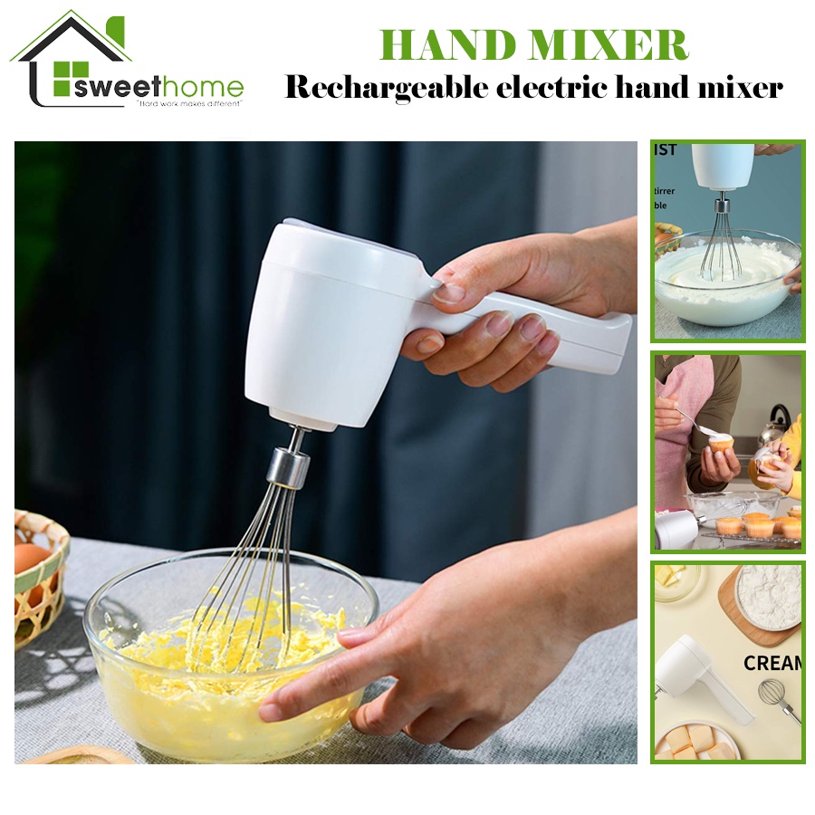Wireless Electric Mini Hand Mixer Cream Whisker USB Rechargeable