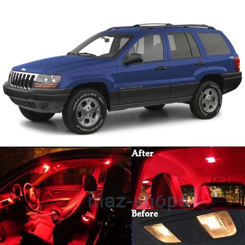 Red 12x Interior Led Light Bulbs Package Kit For Jeep Grand Cherokee 1999 2004