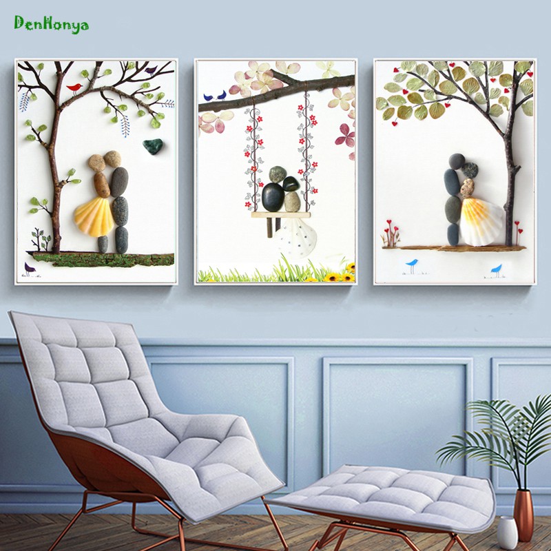 Nordic Decoration Love Couples Wall Art Posters Canvas Painting Bedroom Pictures