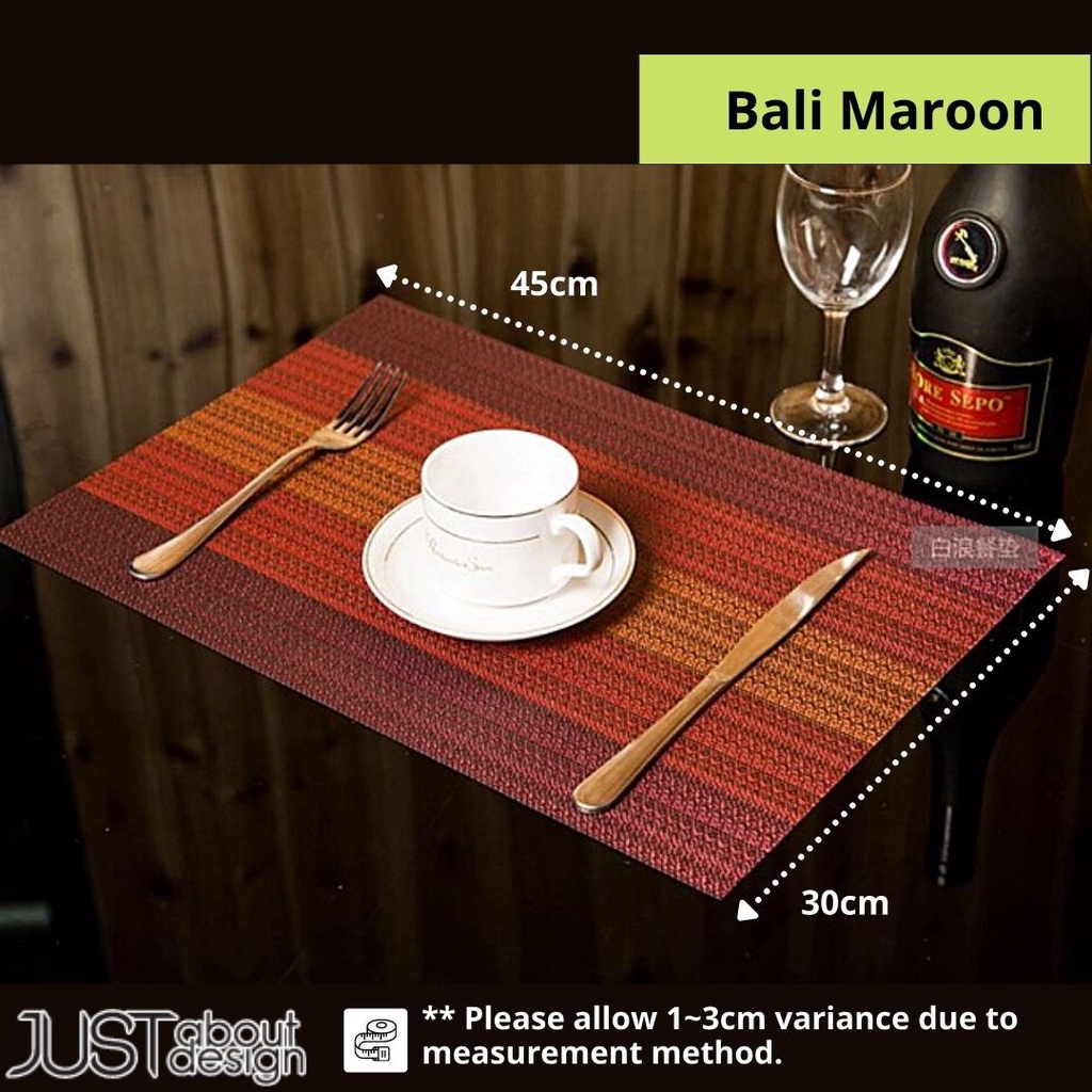 Luxury Marble Leather Placemat Anti-Slip Heat Insulation PVC Dining Table Mat Alas Meja