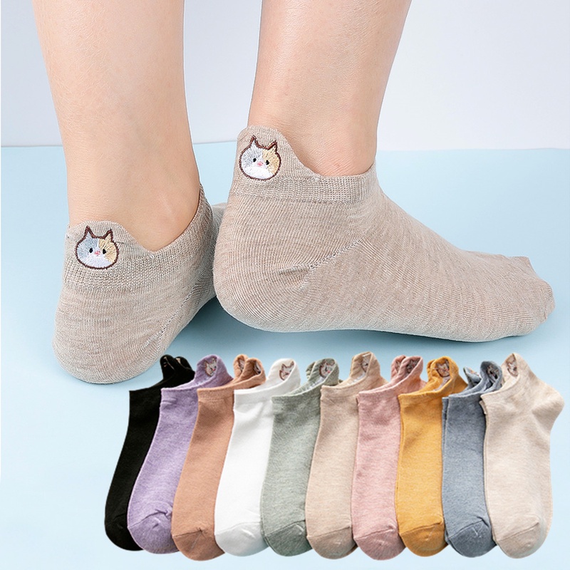 Funny Ankle Socks Adult Unisex Fancy Cool Cat 3D Print Low Cut Socks Non-Slip Novelty No Show Sock Casual Combed Cotton Short Socks Gifts 