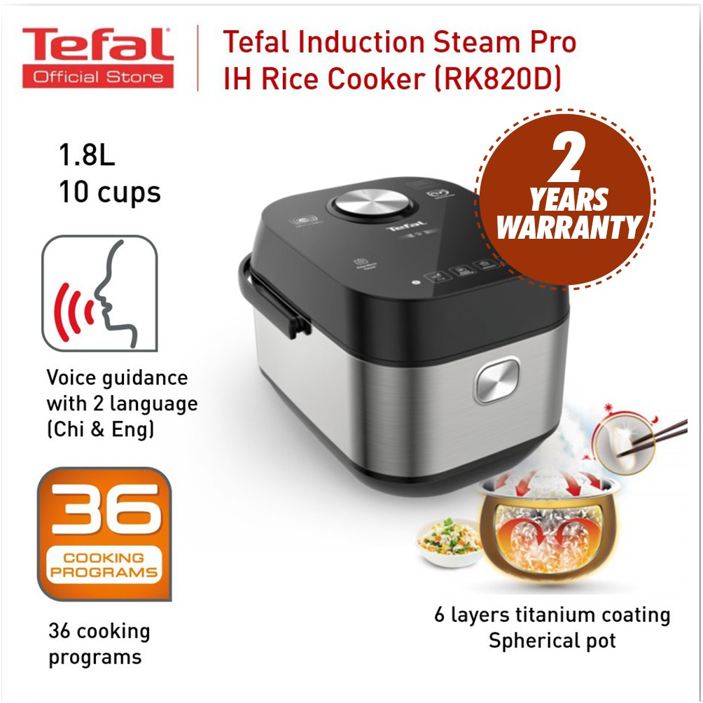 Tefal Rice Cooker Pro IH Steam 10 Cups RK820D65 Shopee Malaysia