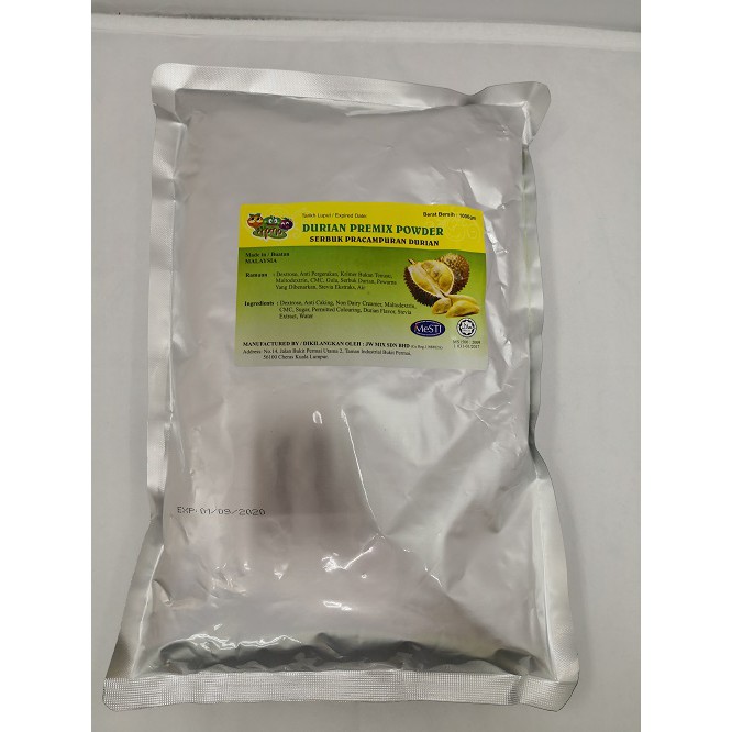 Durian Ice Blended Premix Powder / Bubble Tea Premix Powder (No Sugar) (Halal Malaysia)