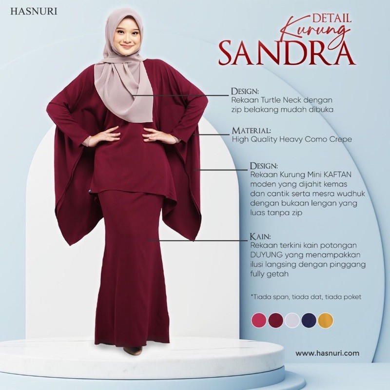 Buy Hasnuri Sandra Baju Kurung Raya 2021 Baju Muslimah Wear Baju Kurung Moden Batwing Kaftan Baju Kelawar Moden Seetracker Malaysia