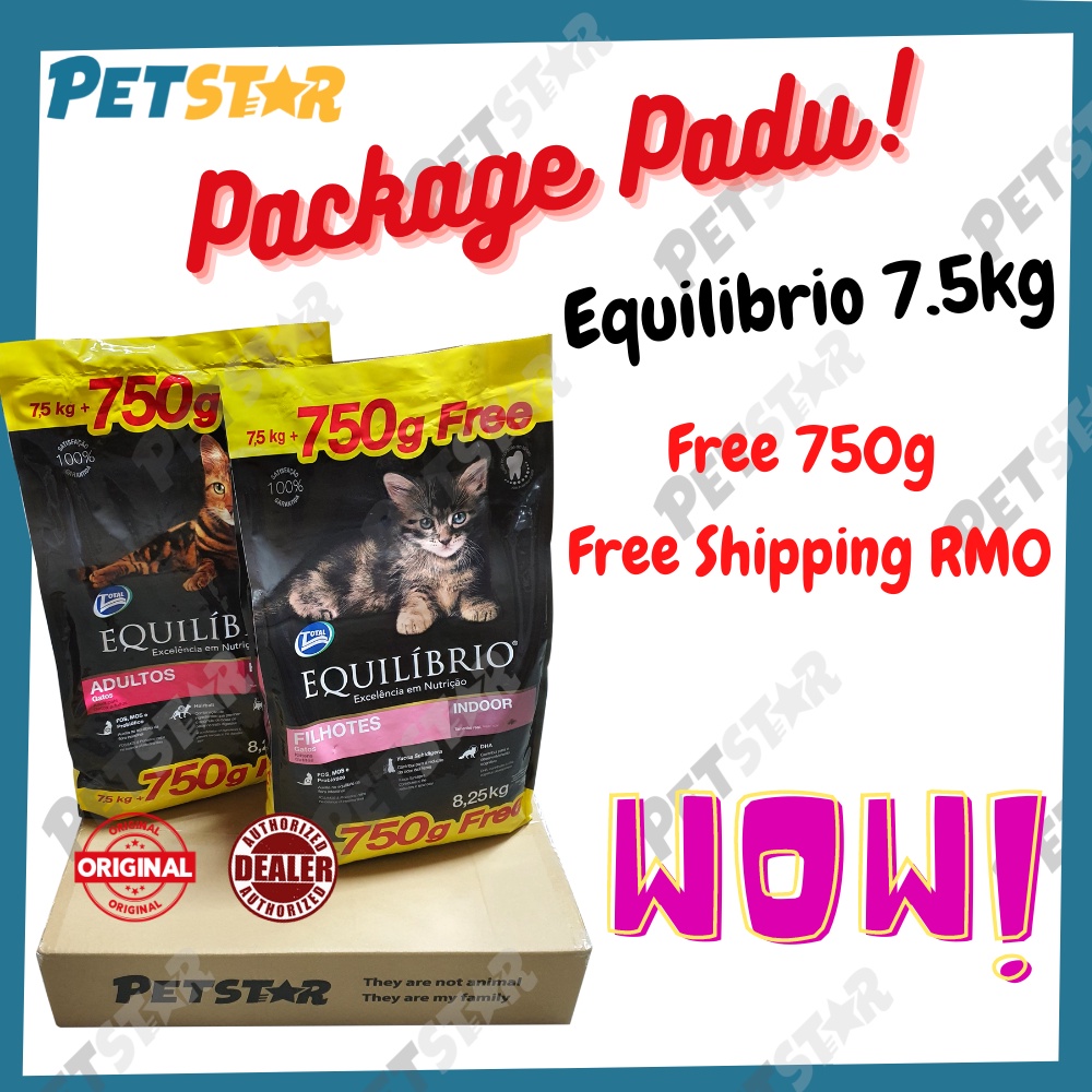 Petstar ORIGINAL GUARANTEE Equilibrio Cat Food Promo Pack 7.5kg + 750g