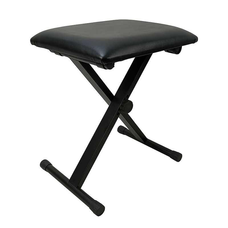 GST Kerusi Piano Adjustable X Style Cushion Padded Piano Keyboard Bench Piano Stool Chair - Black