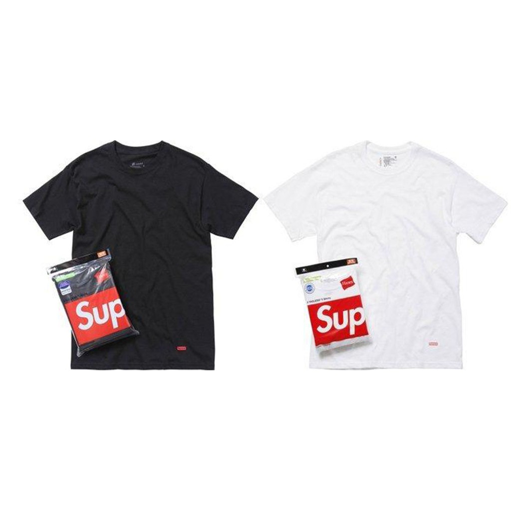 supreme plain black tee