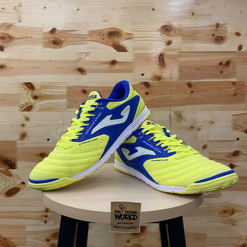 JOMA CANCHA 2109 LEMON FLUOR/BLUE KASUT FUTSAL SHOE (100% ORIGINAL ...