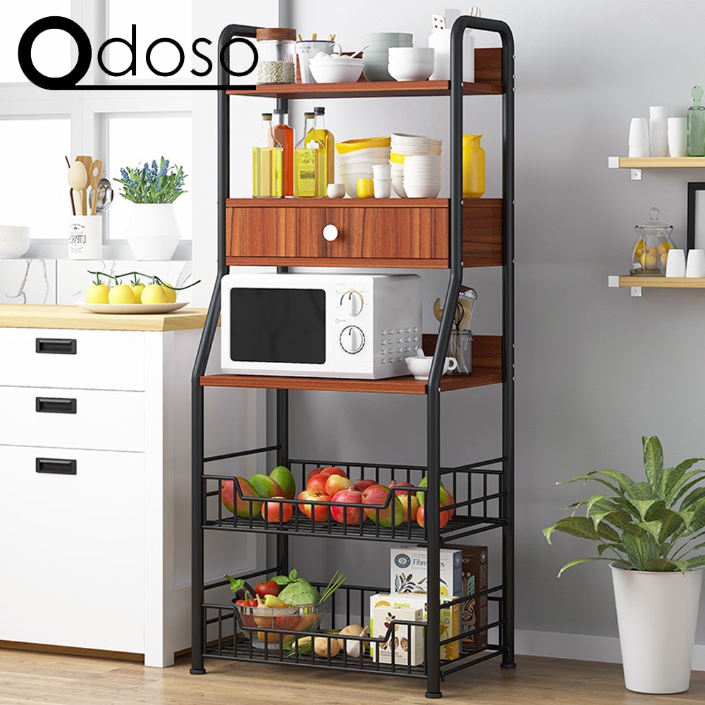 ODOSO Multilayer Kitchen  Rack Kitchen  Shelf with Drawer 