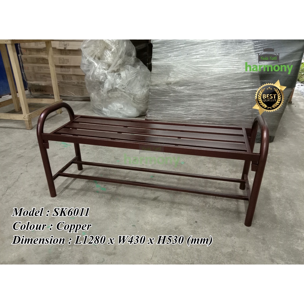 Harmony Powder Coated Metal Bench Chair / Metal Garden Bench Chair