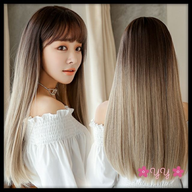 ｙｙ New Ladies Wig Korean Fashion Realistic Hair Long Straight