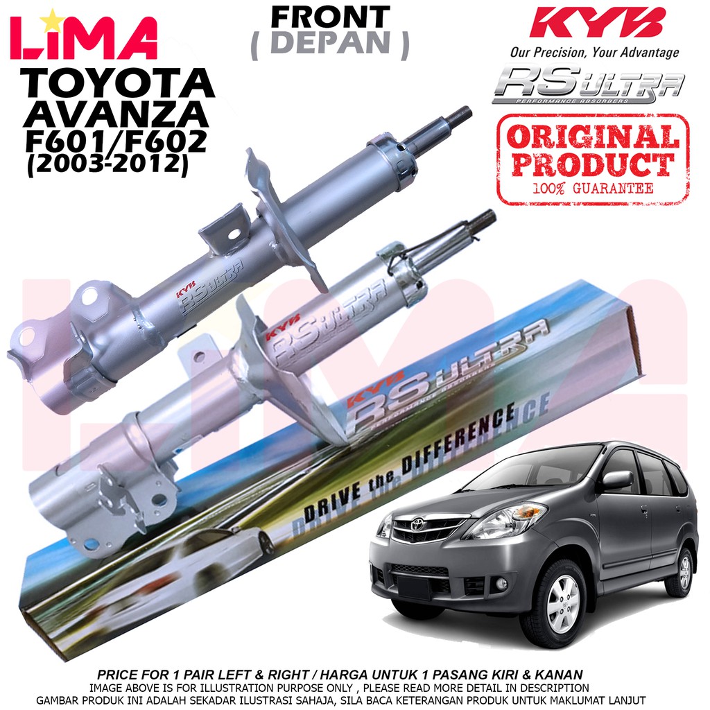 1PAIR TOYOTA AVANZA F601 F602 FRONT SHOCK ABSORBER RS ULTRA ( HEAVY
