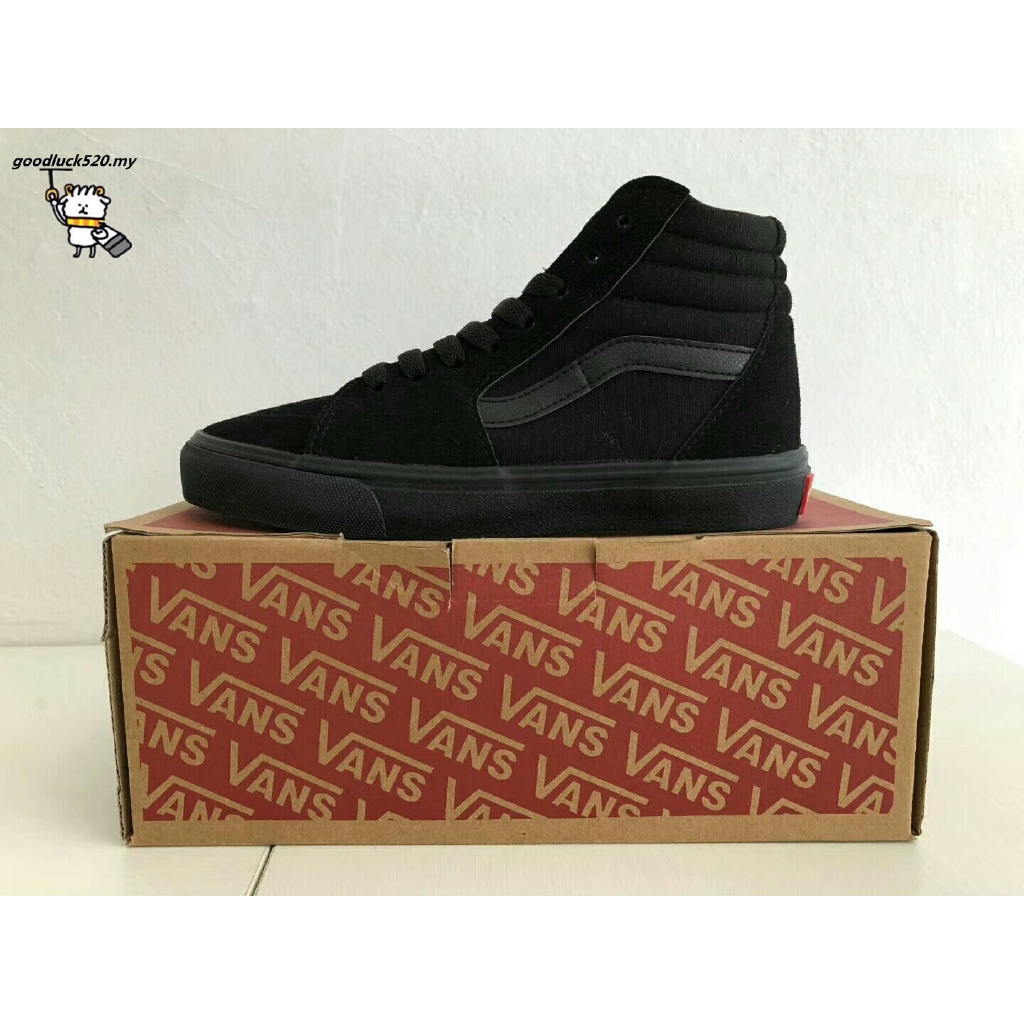 vans high cut all black