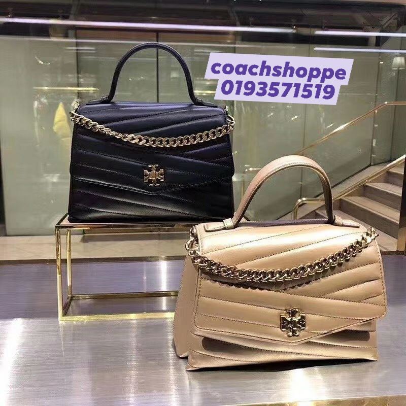 Tory Burch Kira Chevron Top Handle Satchel | Shopee Malaysia