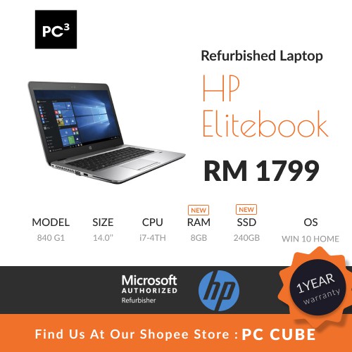 Refurbished Laptop Hp Elitebook 0 G1 Shopee Malaysia