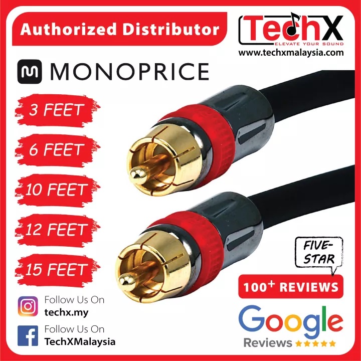 Monoprice High Quality Coaxial Audiovideo Rca Cl2 Rated Cable Rg6u 75ohm For Spdif 1434